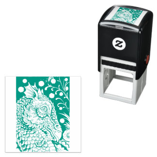MIDDELEEUWSE DRAAK FANTASIE, GOTISCH, PORTRET, SCH  ZELFINKTENDE STEMPEL