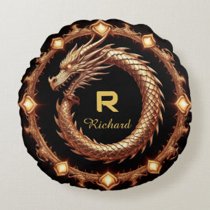 🐉 Middeleeuwse Draken Kam Namen Ring Frame Emblee Rond Kussen
