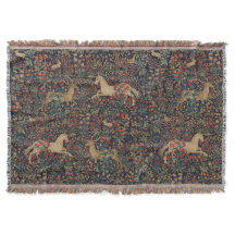 Middeleeuwse Eenhoornhert Midnight Floral Garden