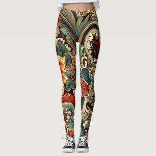 Middeleeuwse Elegante Bloemen  Mok Leggings