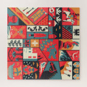 Middeleeuwse elegantie: naadloos patroonontwerp legpuzzel (Horizontaal)