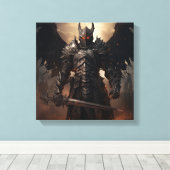 Middeleeuwse Engel Warrior - Uitgerekte Canvas Pri Afdruk (Insitu (Houten vloer))
