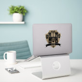 Middeleeuwse Engelse Ridder Draak Sticker (Laptop op bureau)