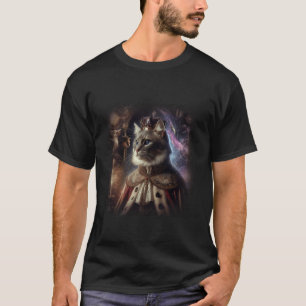 Middeleeuwse Fantasie Kat Koning Surrealisme Schat T-shirt
