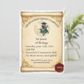 Middeleeuwse Fantasy Afstuderen Uitnodiging (Staand voorkant)