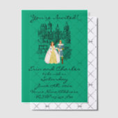 Middeleeuwse Fantasy Green Wedding Uitnodigingen (Offset (Uitnodiging))