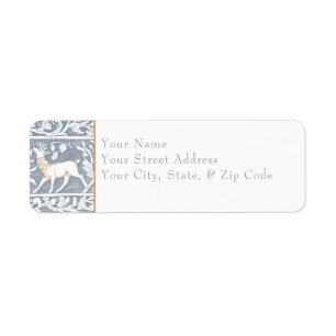 Middeleeuwse Fantasy Hert Blauw Goud Etstempel Bru Etiket