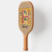 Middeleeuwse Floral, verlicht Letter H Monogram Pickleball Paddle (Links)