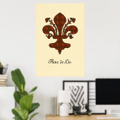 middeleeuwse Florence Style Fleur de Lis Poster (Thuiskantoor)