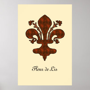  middeleeuwse Florence Style Fleur de Lis Poster