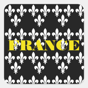 Middeleeuwse Franse Heraldische Print Monochrome K Vierkante Sticker