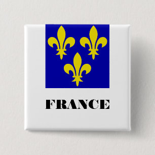 Middeleeuwse Franse Koninklijke Standaard Getrouwh Vierkante Button 5,1 Cm