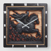 Middeleeuwse Fray: Burn Art Choice Vierkante Klok (Voorkant)