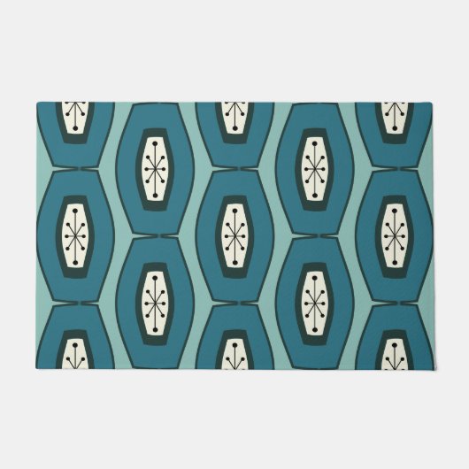 Middeleeuwse Funky Chain Turquoise Deurmat (Voorkant)