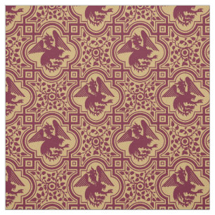 Middeleeuwse Germaanse Griffin Dragon Pattern Stof