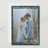 middeleeuwse gouden klimop bruiloft uitnodiging (Achterkant)