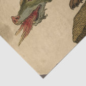  middeleeuwse groene draak-lospagina tissuepapier (Detail)