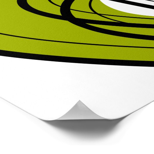 Middeleeuwse Groene Sinaasappel Moderne Abstracte  Poster (Hoek)