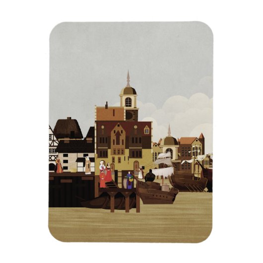 Middeleeuwse haven magneet (Verticaal)