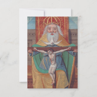 Middeleeuwse Heilige Drie-eenheid Heilige Kunst He Bedankkaart