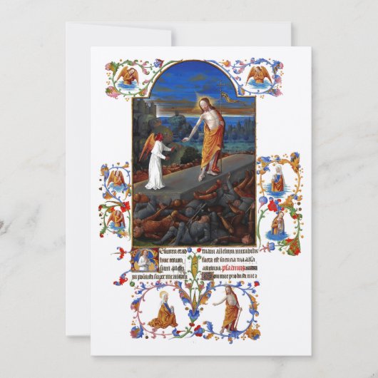 Middeleeuwse heropleving van Christus Pasen Feestdagenkaart (Voorkant)