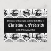 Middeleeuwse herten en bomen, plaats kaart briefka (Achterkant)