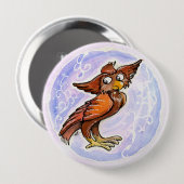 Middeleeuwse hibou ronde button 4,0 cm (Voorkant /achterkant)