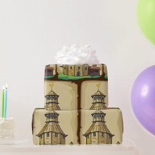 Middeleeuwse Houten Wachttoren en Fort Cadeaupapier
