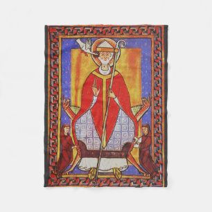 Middeleeuwse icoon van Sint Gregorius de Grote Fleece Deken