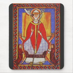 Middeleeuwse icoon van Sint Gregorius de Grote Muismat