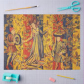 Middeleeuwse Italiaanse Chinoiserie Rood Blauw Dec Tissuepapier (Craft)