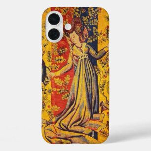 Middeleeuwse Italiaanse rood blauw geel Chinoiseri iPhone 16 Plus Hoesje
