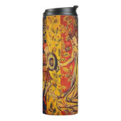 Middeleeuwse Italiaanse rood blauw geel Chinoiseri Thermosbeker (Gedraaid links)