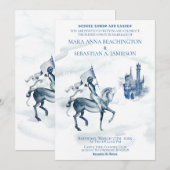 *~* Middeleeuwse kasteelridder op paard bruiloft Kaart (Voorkant / Achterkant)