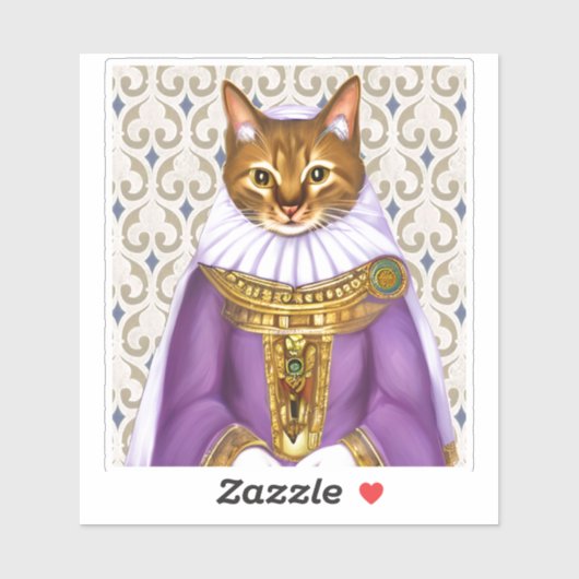 Middeleeuwse kat Maiden Sticker (Vel)