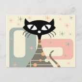 Middeleeuwse kat uit de middeleeuwen Moderne Feestdagenkaart (Voorkant)