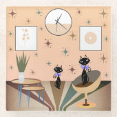 Middeleeuwse kat uit de middeleeuwen Moderne Glazen Onderzetter (Voorkant)