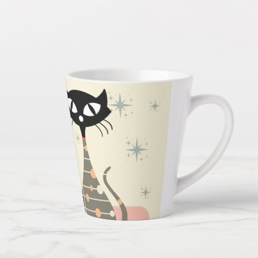 Middeleeuwse kat uit de middeleeuwen Moderne Latte Mok (Rechts)