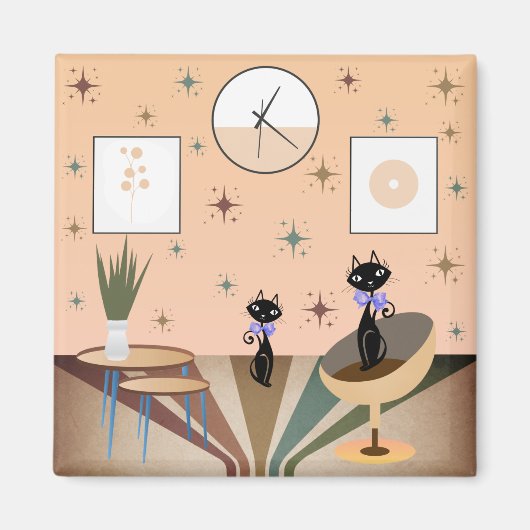 Middeleeuwse kat uit de middeleeuwen Moderne Magneet (Voorkant)