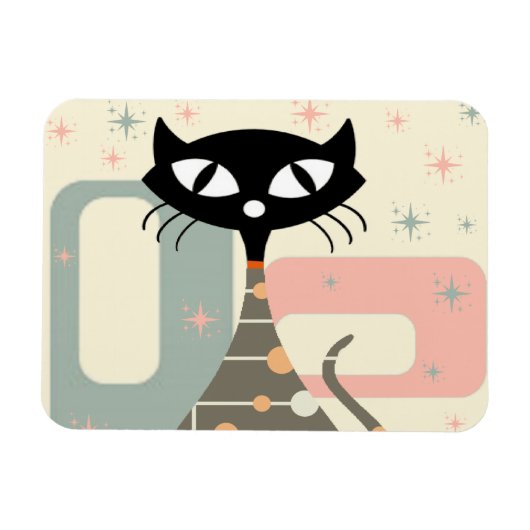 Middeleeuwse kat uit de middeleeuwen Moderne Magneet (Horizontaal)