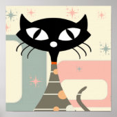 Middeleeuwse kat uit de middeleeuwen Moderne Poster (Voorkant)