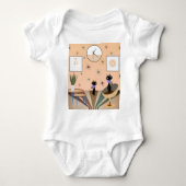 Middeleeuwse kat uit de middeleeuwen Moderne Romper (Voorkant)