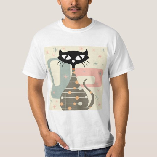 Middeleeuwse kat uit de middeleeuwen Moderne T-shirt (Voorkant)