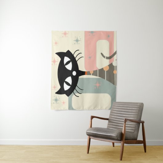 Middeleeuwse kat uit de middeleeuwen Moderne Wandkleed (In situ)