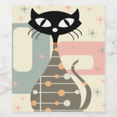 Middeleeuwse kat uit de middeleeuwen Moderne Wijn Etiket (Enkel label)