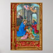 Middeleeuwse katholieke Christelijke kerststal Poster (Voorkant)