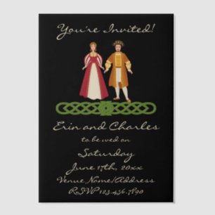 Middeleeuwse Keltische bruiloft save date uitnodig Vellum Uitnodigingen