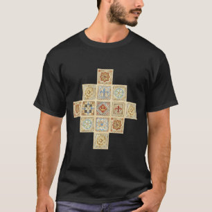 Middeleeuwse keramische Tegel kroontjes Fleur de L T-shirt