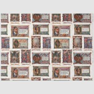 middeleeuwse kerstcollage tissuepapier