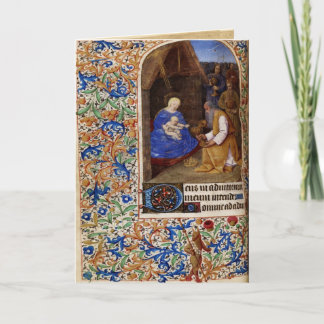 Middeleeuwse Kerstkaart 4 Feestdagen Kaart